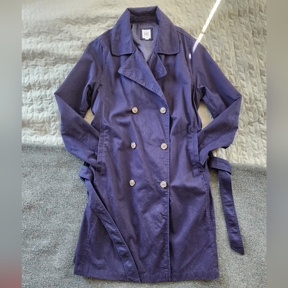 Gap Womens navy blue trench coat